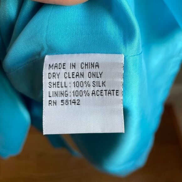 Vtg Talbots Womens Column Dress 8 Turquoise 100% Silk Lined Old Money Business - Picture 5 of 9